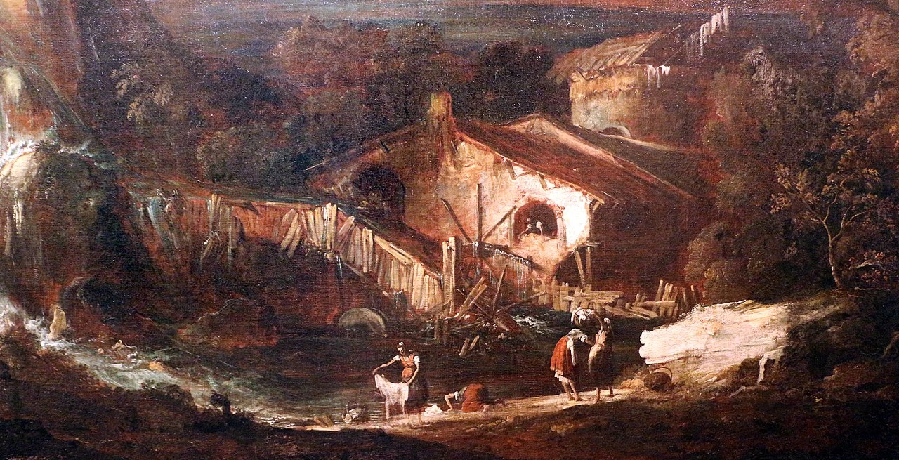 Paesaggio con cascate, mulino e lavandaie - Museo del Settecento Veneziano, Venezia